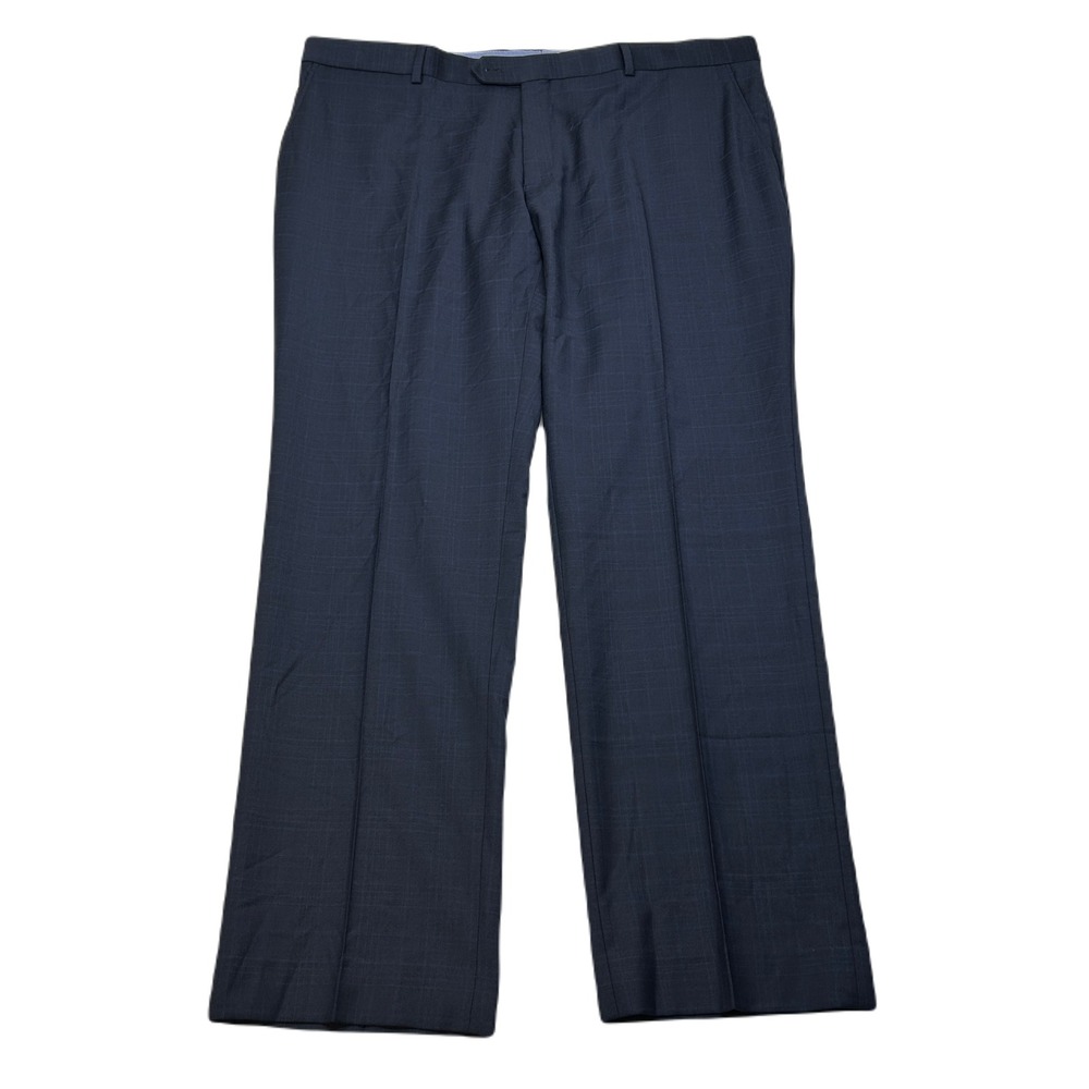 Tommy Hilfiger Dress Pants Mens 40x30 Blue Plaid‎ Modern Fit Stretch Wool NEW